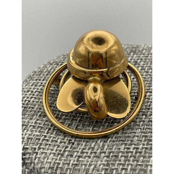 Vintage Brass MCM Abstract Artistic Design 1.5" Brooch - Picture 5 of 9